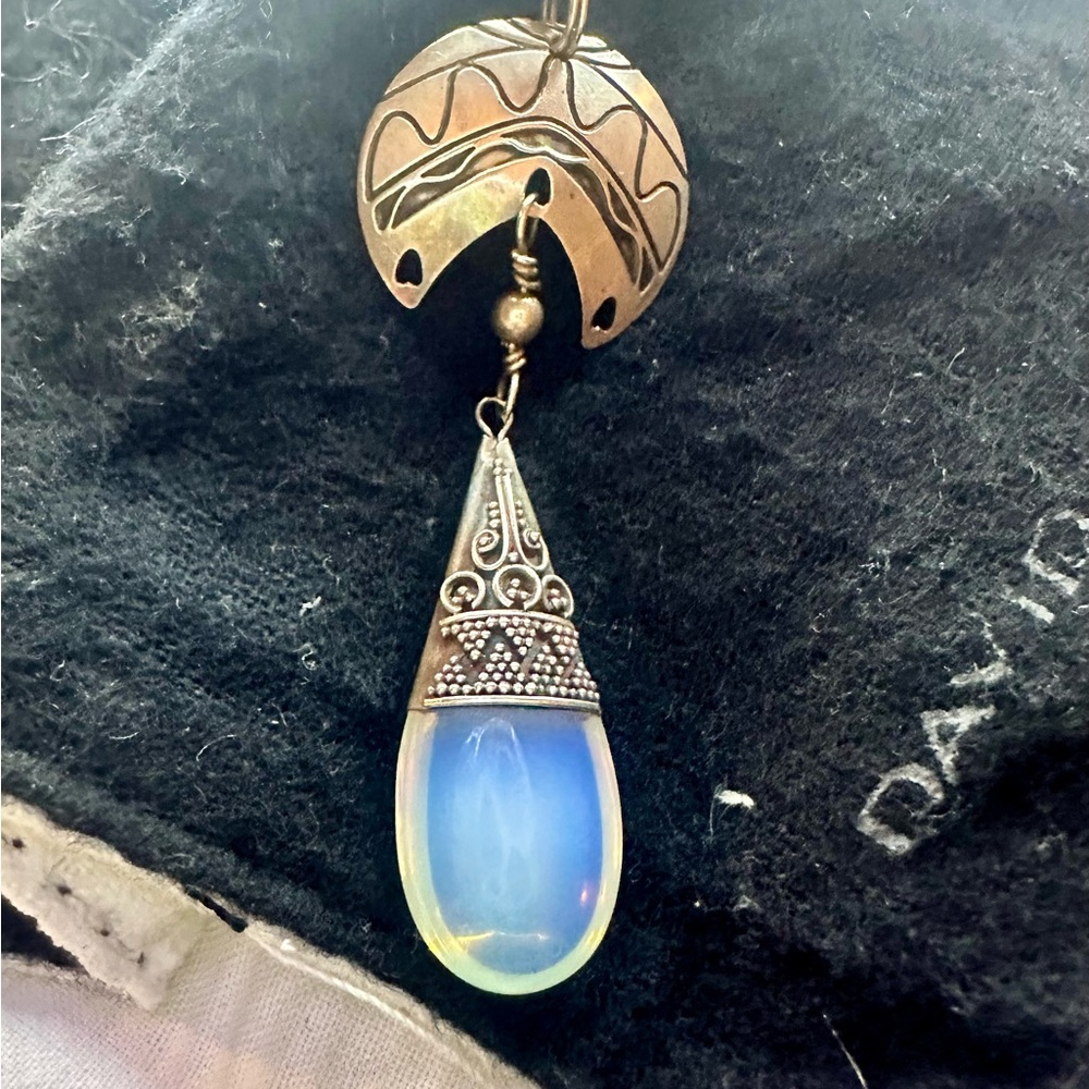 Sterling Silver and Genuine Opal Necklace